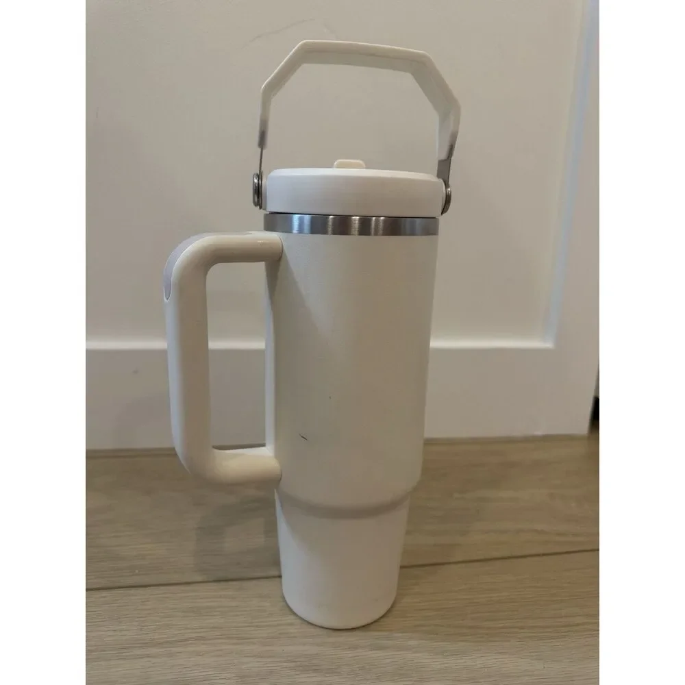 Stanley 30oz White/Cream Insulated Tumbler with Handle, Lid, Dishwasher Safe - Picture 7 of 7